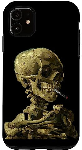 Vincent Van Gogh Skull smoking Cigarette Skeleton Artistic Case for iPhone 11