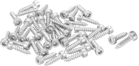 QUARKZMAN Tornillo Autorroscante de Cabeza Hexagonal M2 200 Piezas de Acero Inoxidable 304 Tornillos de Cabeza Hexagonal con Accionamiento Hexagonal Punta Autorroscante - Plateado