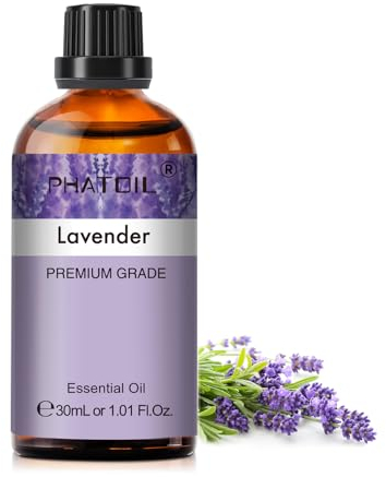 PHATOIL Lavendelöl Ätherisches Öl Reine 30ML, Ätherische Öle für Diffuser Erstklassige Qualität, Aroma Duftöl Lavendel Öl für Kerzen, Duftlampe, Lavender Essential Oil