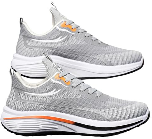 Generico Scarpe da Ginnastica da Uomo Scarpe da Corsa Nere Bianche Shaker Scarpe da Uomo in Pelle Traspirante per Studenti Adolescenti Basse Scarpe Sportive (Grey, 40)