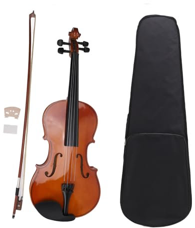 Viola per Principianti Viola in Legno di Abete Rosso Viola da Pratica Lucidata a Mano con Custodia Triangolare per la Registrazione Musicale