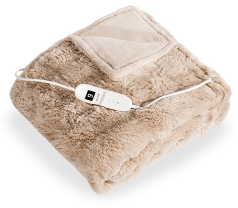 Cecotec Couverture Électrique HeatConfort ThermalBlanket Coral (180 x 130), Couverture Thermique Coral avec Arrêt Automatique et 9 Niveaux de Température Réglables, Parfaite pour Votre Confort
