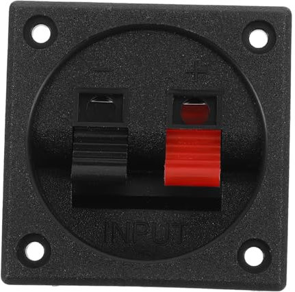 Angoily Audio Junction Box Car Speaker Terminal Speaker Terminal Plate Speaker Terminals Speaker Binding Post Plate Car Stereo Connectors Speaker Terminal Cup Car Speakers Black Zinc Alloy
