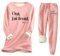 Cadeau Noel Pyjama Femme Chaud Épais Confortable 2 Pièces Pantalon et Haut Manches Longues en Polaire Vêtements Loose Doux Chaud Loungewear Grande Taille Pas Cher Rose L