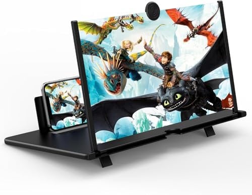 AouiSton Lupa Pantalla movil, 16 Pulgadas HD Lupa para Móvil, 3D Pantalla Anti Luz Azul para Ver Películas y Videos, Plegable para Todos los Smartphones