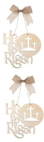 2St Anhänger wandverkleidung Wand polsterung osterdekoration osterkranz er ist Türschild auferstanden Wandbehang Tag Ostergirlande zum Aufhängen Ostern hängend schmücken Textil Amosfun