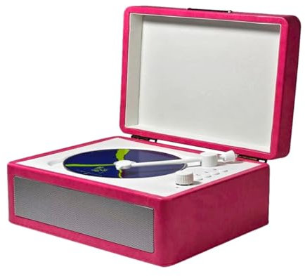 CD -Player Multifunktionaler Tabletttyp BT -Plattentable, High Fidelity mit USB und Fernbedienung, für Drahtloses Musik -Streaming, TF Memory Card -Wiedergabe (PINK)