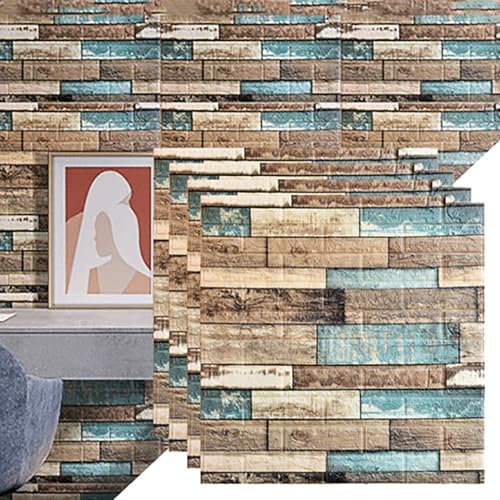 Panneaux de revêtement mural amovibles, carreaux effet brique auto-adhésifs, revs muraux en mousse imperméable, papier peint 3D à peindre pour salon, cuisine, décoration murale TV, 40 pièces