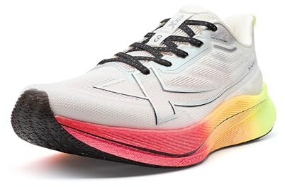 XTEP 2.000 km 3.0 Herren Laufschuhe Marathon Trainingsschuhe Sportschuhe Rebound Unterstützung Luftdämpfung Stoßdämpfung Badminton Schuhe Segel weiß/Neon Lime Grün Size 42