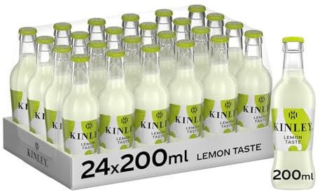 Kinley Lemon Taste, Bevanda al Limone con note di Lime, Adatta alla Mixology, Per Drink Rinfrescanti e dal Sapore Inconfondibile, Bevanda Analcolica - 24 Bottiglie in Vetro da 200 ml