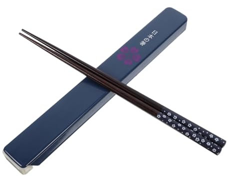 Zerodeko 1Set Natural Chopsticks with Case Reusable Japanese Style Chopsticks for Household Dining and Easy to Clean for All Occasions Design