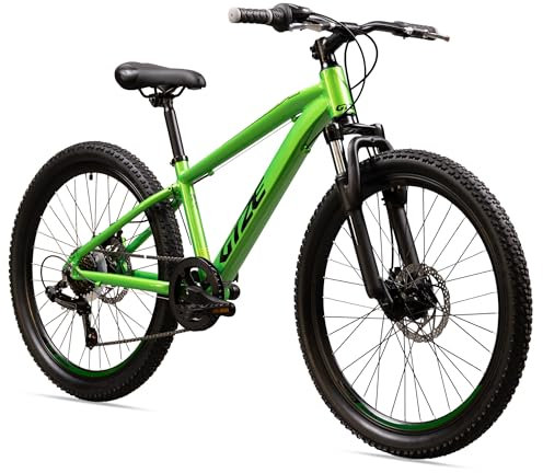 Goetze Sigma Mountainbike Fahrrad | MTB Hardtail | 24/26 x 2,10 Gelände-Reifen | 7-Gang Kettenschaltung | Doppel-Scheibenbremsen | 13/15 Zoll ALU Rahmen | Federgabel | ab 130 cm Körpergröße