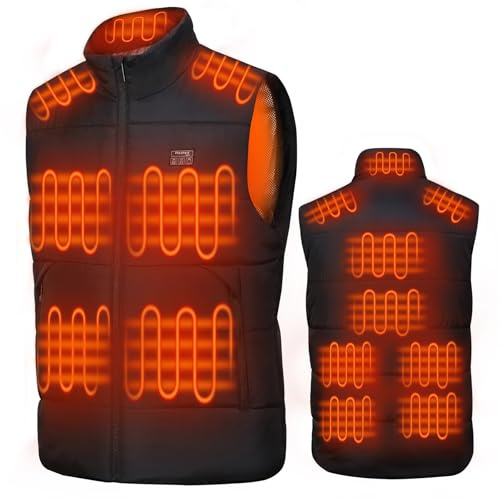 CaiQiXuan Heated Gilet for Men Women(No Battery Pack Included) 15 Heating Zones 3 Temperature Levels, Electric Lightweight Heated Vest for Men, Rechargeable Heating Jacket Coat for Fishing, Skiing
