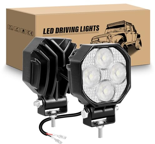 RIGIDON 2 x Mini Led Scheinwerfer, 2.8 Zoll 16W 1600LM Flood Offroad Lights | 12V 24V Led Arbeitsscheinwerfer Zusatzscheinwerfer Wasserdicht für Auto SUV ATV KFZ LKW Traktor 4x4 Motorrad, 6000K Weiß