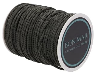 BON.MAR Polyesterseil 3mm x 100m Militärgrün - Bruchlast 270kg - Granitverarbeitung, Anti-Verschleiß und Wasserdicht - Ideal für Camping, Bootfahren und Outdoor