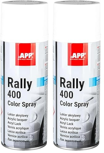 APP Rally 400 Color Spray - Bombe de peinture blanche maté | Peinture acrylique en spray | Bombe peinture blanc mat pour toutes les surfaces avec une haute couvrance | Blanc mat | 400 ml (Lot de 2)
