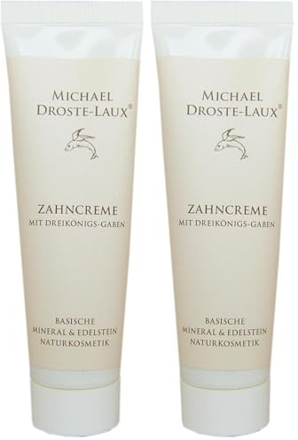 Droste Laux Basische Zahncreme (Zahnpasta 50 ml, Zahnpflege für alle Zähne geeignet) 120330 (Packung mit 2)