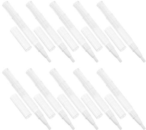 DINHEAROM Empty Nail Oil Pen Refillable 10Pcs 5Ml Twist Tubes with Brush Applicator for Nail Conditioner and Cuticle Treatment