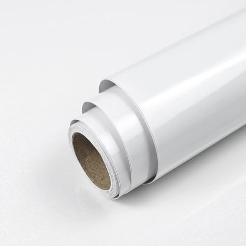 wishFIRE Weiß Glitzer Tapeten 40cm x 305cm Selbstklebende Tapete Vinyltapete Selbstklebend Wand Tapeten Wohnzimmer Schlafzimmer Badezimmer Abwaschbare Abnehmbar