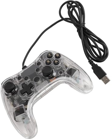 Naroote Mando con Cable, Efectos de Luz RGB, Función de Despertador, Controlador de Juegos para Steam Deck, OS X, Superficie Similar a la Piel, 152 X 115 58 Mm