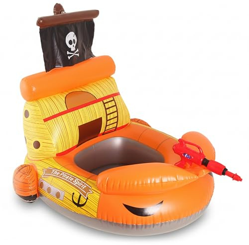 Flotadores inflables para Piscina para niños, flotadores de Piscina para niños pequeños, Juguetes de Juego para Piscinas con Pistola de Agua interactiva para de 4 a 8 años