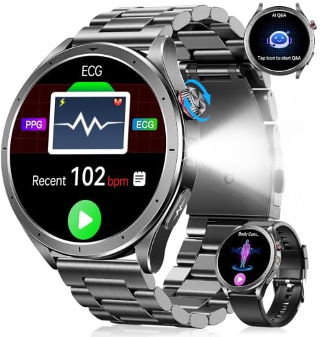 Smartwatch Uomo con ECG, VFC, Micro-Check-up, Pressione Sanguigna, AI-GPT