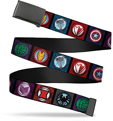 Buckle-Down Herren Webgürtel Avengers 3,2 cm Gürtel, Mehrfarbig, 1.25 Wide-Fits up to 42 Pant Size