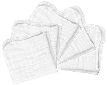 Green Sprouts - Mullwaschlappen aus Bio-Baumwolle (5er-Pack) - Weiß