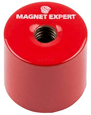 Alnico Deep Pot Magnet for High-Temperature, Engineering, and Manufacturing Applications - 20.5mm dia x 19mm thick c/w M6 threaded hole - 4kg Pull - Pack of 4