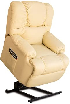 Astan Hogar Relaxsessel mit Selbsthilfefunktion (Levanta Personen), elektrisches Liegen, Massage und Thermotherapie, Modell Automatik Lift Up AH-AR10100CR, Leder.
