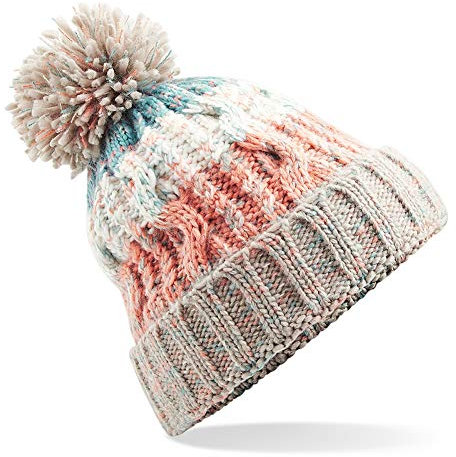 Corkscrew Pom Pom Beanie - Farbe: Milkshake Mix