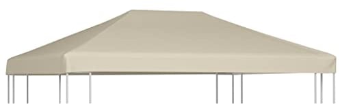 vidaXL Toldo de Cenador, Cubierta Superior de Carpa, Techo de Repuesto, Pabellón para Jardín Patio Terraza Casa, Beige 311 g/m² 4x3 m