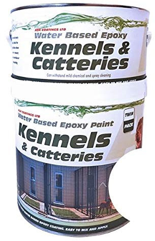 ASK Coatings Cattery and Kennel Floor Paint, waterproof epoxy paint (5L, White)
