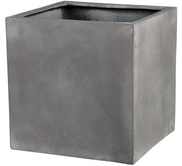 Kirschke Bradford Pflanzgefäße - Blumentopf, Blumenkübel aus Kunststoff in Betonoptik, Pflanzkübel für Blumen und Pflanzen - 31 × 31 x 31 cm (LxBxH)