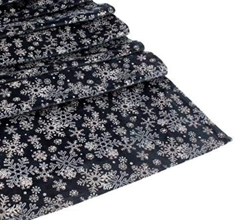 Tischläufer SAMT Schneeflocken dunkelblau Weihnachtsdeko Tischdeko Schneeflocke Tischband Tischdecke blau Weiss