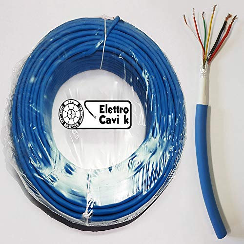 ® ELETTRO CAVI K - CAVO ALLARME SCHERMATO 2x0,50+4x0,22 MM² GRADO 4 ° DA ESTERNO ANTIFURTO VIDEOSORVEGLIANZA TELECAMERE 6 POLI ALIMENTAZIONE 2x0.50+4x0.22 MULTIPOLARE PROFESSIONALE IN RAME 100 METRI