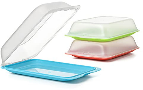TATAY Cold Meat Container for Fridge | 1 Unit Maxi | Fridge Storage | Removable Lid, Stackable | Microwave, Freezer and Dishwasher Safe | BPA-Free, 17 x 6,2 x 25,2 cm, Assorted Colors