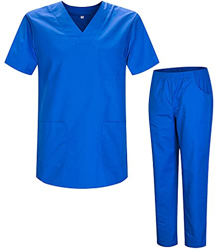 MISEMIYA - Unisex-Schrubb-Set - Medizinische Uniform mit Oberteil und Hose ref.8178 - Medium, Königsblau 21