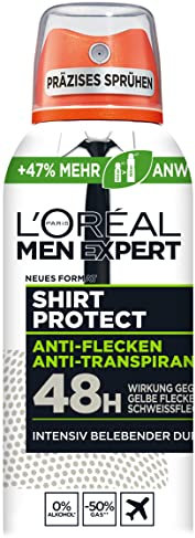 L'Oréal Men Expert Absorbierendes Deo für Männer, Frisches Deospray gegen Geruchsentwicklung und Flecken für 48 Stunden, Compressed Deo Shirt Control, 1 x 100 ml