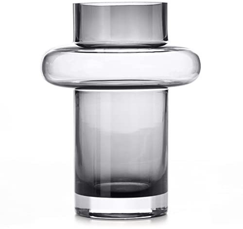 AmeliaHome Vase 15x20 cm Dekovase Tischvase aus Glas Dekoration Galaxy Schwarz