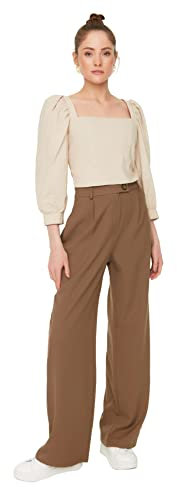 TRENDYOL Damen Braune Geräumige Hose Pants, Braun, 42 EU