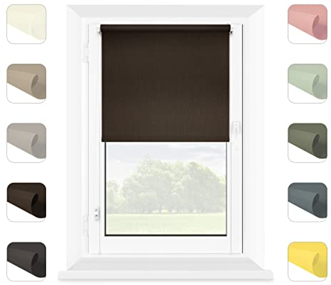 MARDOM Klemmfix Rollo Ohne Bohren für Fenster - Mini Rollos für Innen (Bronze, 50x150 cm, Stoffbreite: 46)