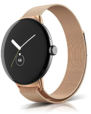 SeNool Metall Armband für Google Pixel Watch 5 41mm/Watch 4/3/2/1 (41mm) | Damen Herren Magnetversch Edelstahl Ersatzband Uhrenarmband für Google Pixel Watch 5 4 3 2 1 (41mm) 2026-2022