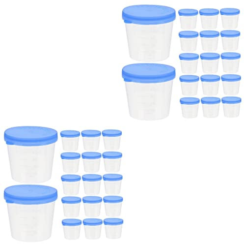 ULTECHNOVO Tazas Para Hombres 100 Piezas Taza De Muestra Taza De Orina De Vasos De Orina Contenedores De Muestras Tazas De Muestra El Plastico Hombre Con Cubierta Taza Graduada