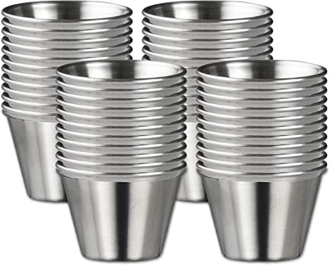 Steelite Creations Metal Satin Ramekin, 70 ml, Box 48 | Supplied in a bulk box of 48 to suit high-volume commercial catering; suited for serving individual sauces and mini sides.