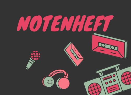 Notenheft DIN A5 quer für kleine Rockstars / 60 Seiten, Elementarlineatur: blanko Notenzeilen / Musik / Unterricht / Schule / Studium / Komposition