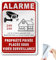 Sinmao - Placa de seguridad para la propiedad privada adhesiva 24H/24 15x22cm aluminio reflectante protección contra los rayos UV