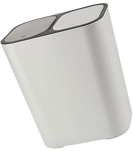 Alipis Poubelles À Double Compartiment Poubelle Double Poubelle De Tri En Plastique Poubelle De Cuisine Poubelle Organisateur De Corbeille Avec Couvercles Pour Bureau À Domicile Beige