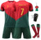 Byhsoep Maglie da Calcio,Set di Maglie per Bambini,Magliette Sportive per Ragazzi,Maglie da Calcio Jersey T-Shirt Shorts Calze e Shin Guard Set per Bambini