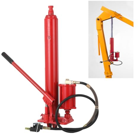 QWEXOB Hydraulikzylinder 8T Kolbenhohlheber Hydraulikflasche Max Hubhöhe 1160mm Min 660mm 12kg 2m Schlauch Zugzylinder